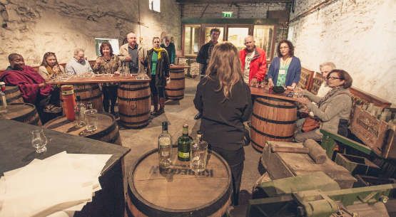 Shannon Princess passengers are tasting Irish whiskey at Kilbeggan Distillery